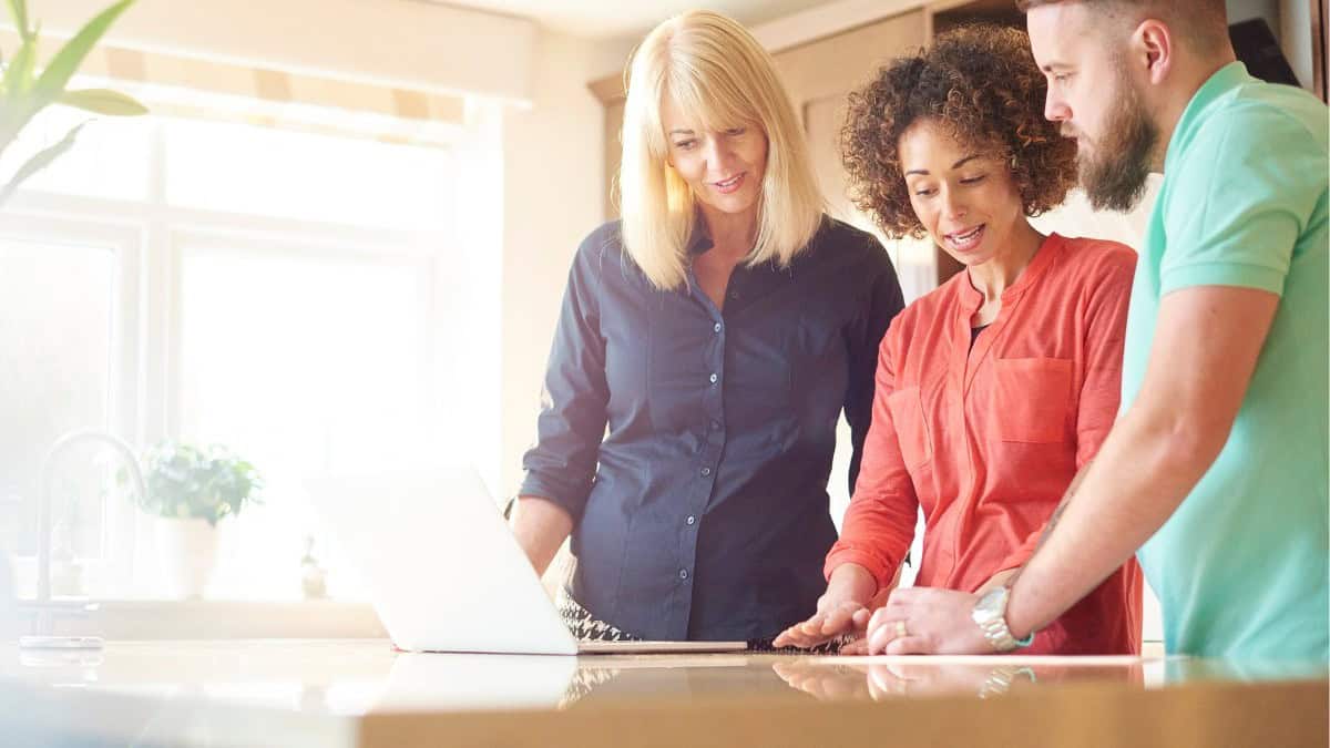 Group of HR professionals looking at options for a public sector executive search firm
